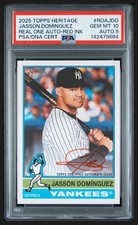PSA 10 Auto 9 Topps Heritage Jasson Dominguez /76 Real One Red Auto #ROA-JDO