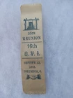 1888 COLUMBUS OH 16th OHIO INFANTRY GAR CIVIL WAR VET GRAND ARMY REUNION RIBBON