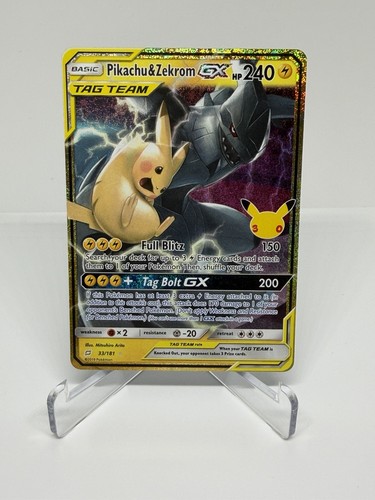 2026 Pokemon 30th Anniversary Pikachu & Zekrom GX 33/181 SM Team Up Holo Rare