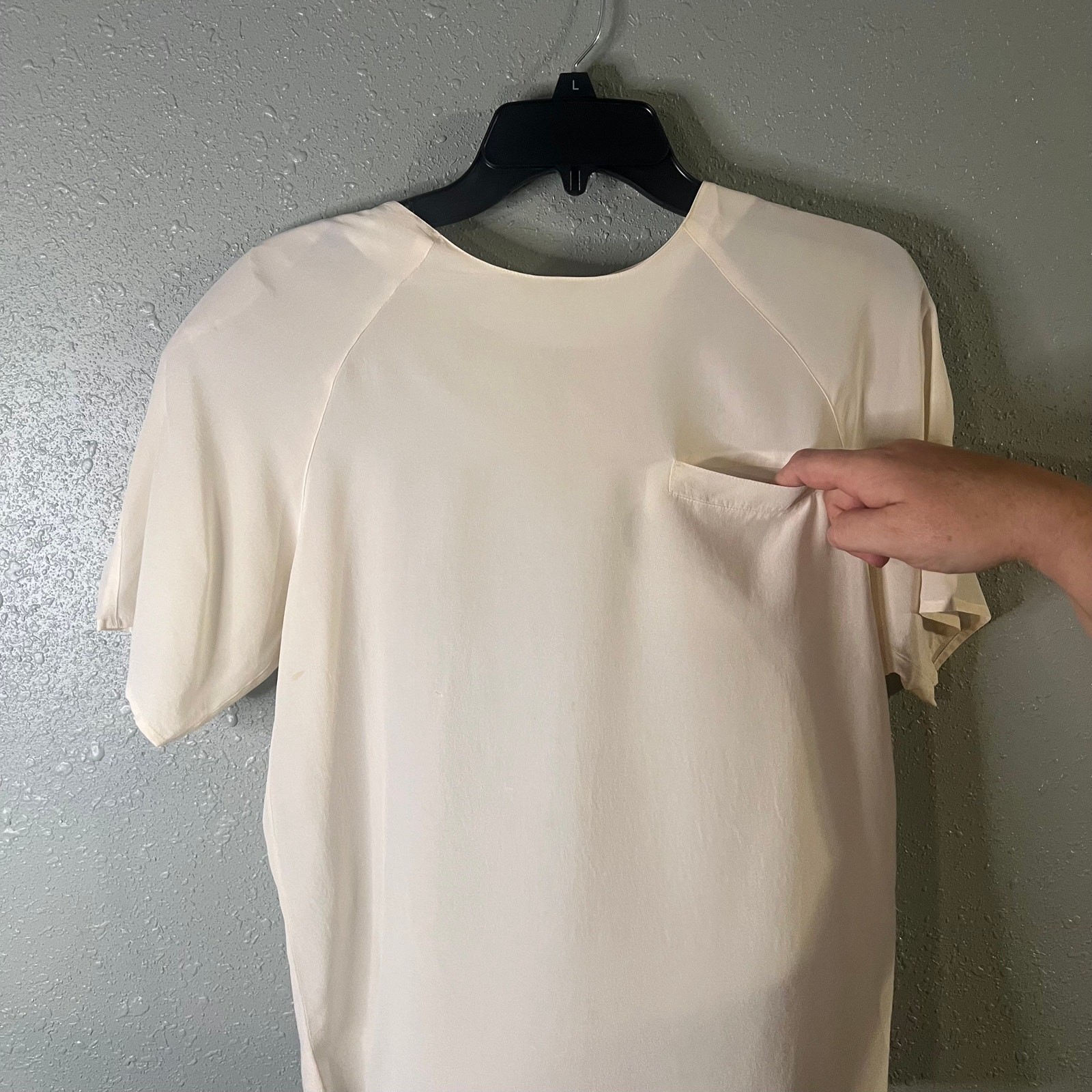 Vtg Laura & Jane Collection Womens Silk Blouse w/Pocket M Old Money Workwear image 3