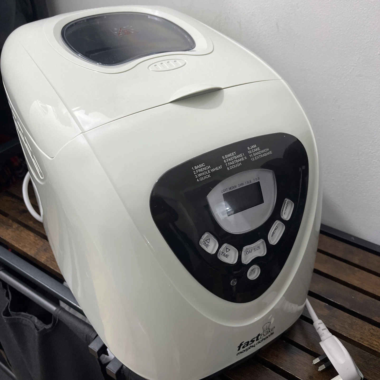 Morphy Richards 48281 Fastbake Bread Maker 600W 12 Programmes VGC Tested White