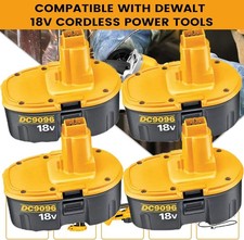 4 PACK 18V Battery For Dewalt 18 VOLT XRP DC9096 DC9098 Ni-MH DC9099 NEW