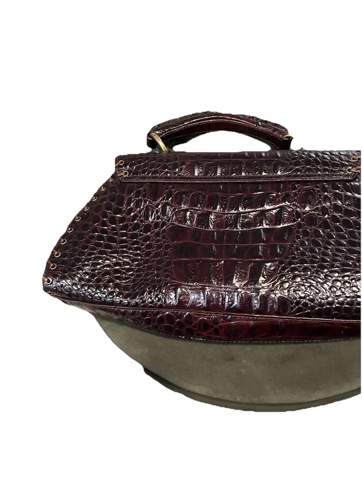 Sondra Roberts Vintage Crocodile Embossed Leather Satchel Bag  - Image 4 of 4