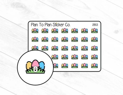 2853~~Easter Egg Date Cover Planner Stickers.
