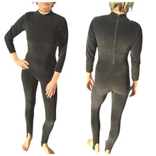 Jumping Joy Black Velour Zip-Back Jumpsuit – Women’s Small – Stretchy