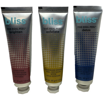 Bliss The Real Peel Detox Brighten Exfoliate Masks (lot Of 3)