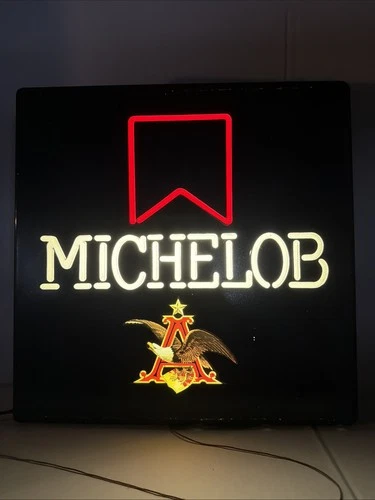 Vintage 1980s Michelob Beer Sign Faux Neon, Man Cave Bar Sign WORKS