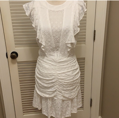 CHELSEA & VIOLET französisches elegantes ärmelloses Kleid weiß Spitze Größe Small/gebraucht - Bild 1 von 17