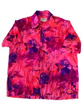 Kimo’s Polynesian Shop - Camisa Aloha Hawaiana Neón Años 80 De Colección Hecha en Hawai