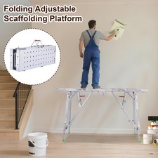 Work Platform Step Ladder Load 330LBS, Non-Slip Aluminum Portable Step Ladder