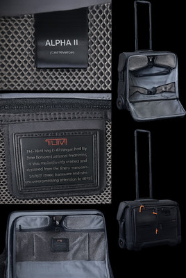 Tumi Alpha II Carry-On Soft Case Luggage Black Wheels Telescopic Handle