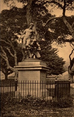 Berkeley California-Foot Ball Statue University California DB POSTCARD BK82