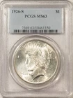 1926-S $1 PEACE DOLLAR - PCGS MS-63, BLAST WHITE & CHOICE!