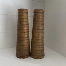 ANTIQUE SILK THREAD BOBBIN|SPOOL. NEW ENGLAND 7-97. SOLID WOOD, CONE SHAPE~LOT 2