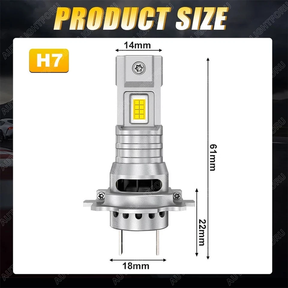 Kit de conversión de bombillas LED para faros de motocicleta H7 haz alto/bajo blanco brillante 2 piezas Foto 3 de 4