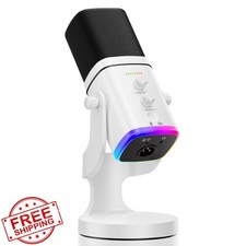 Facmogu USB/XLR Gaming Microphone RGB Light Mute Echo