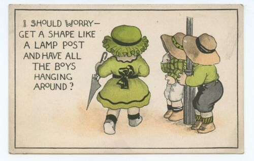 I Should Worry Children Comic Art Glen Easton WV Postcard