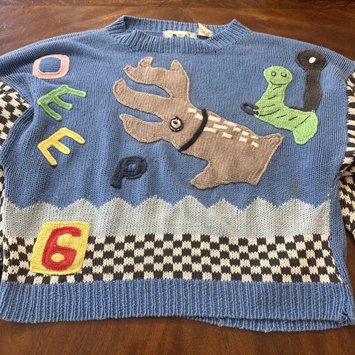 Vintage No The Jeans Revolt bestickter Pullover Meerestiere einmal Größe passt den meisten - Bild 2 von 13