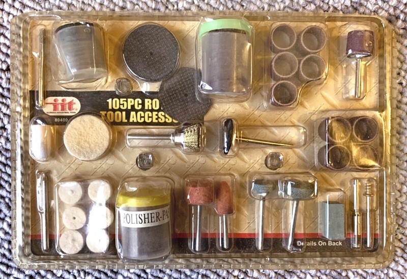 105pc Mini Rotary Tool Accessory Kit; Polishing, Carving, Grinding, Cutting, New