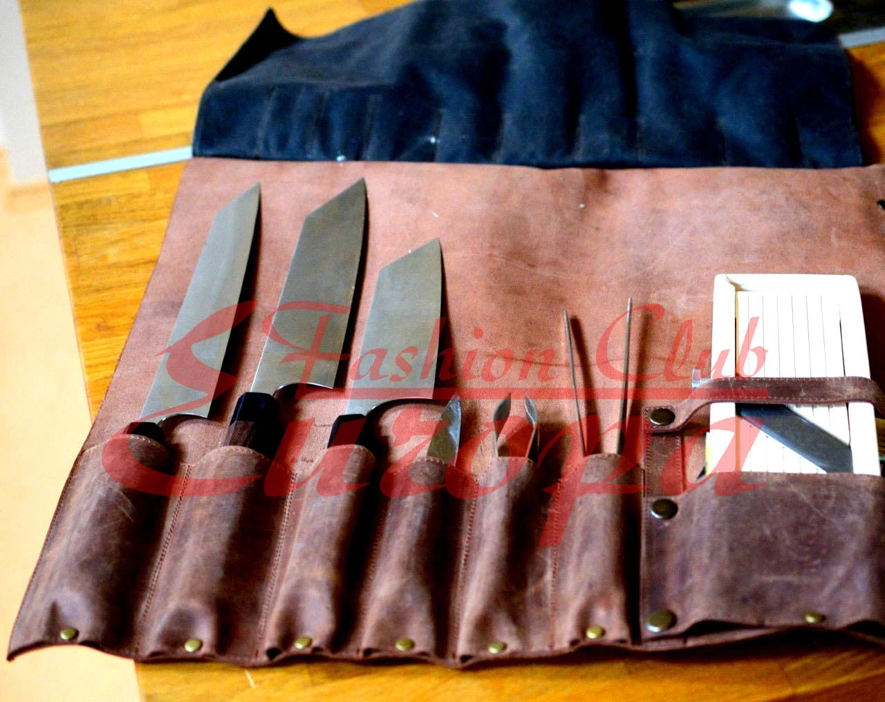 brown Chefs Knife Roll Bag, Pure Leather, Knife Carry Case Wallet 8 Pockets,
Opens in a new window o