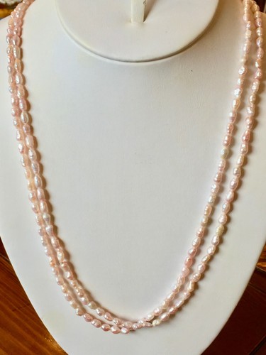 Two Pink Freshwater Seed Pearl Strand 