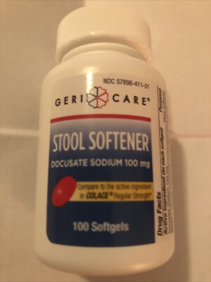 GeriCare Stool Softener Docusate Sodium 100 Mg 100 Softgels