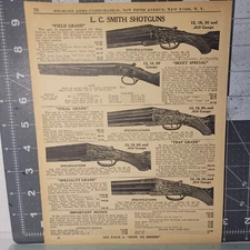 1939 L.C. SMITH SHOTGUNS/HUNTING 12,16,20 Gauge Full Page 8"x10" MagazineAd 449