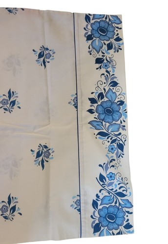 Vintage Sears Roebuck Percale Pillowcases Set White Blue Floral Standard Size - Picture 3 of 8