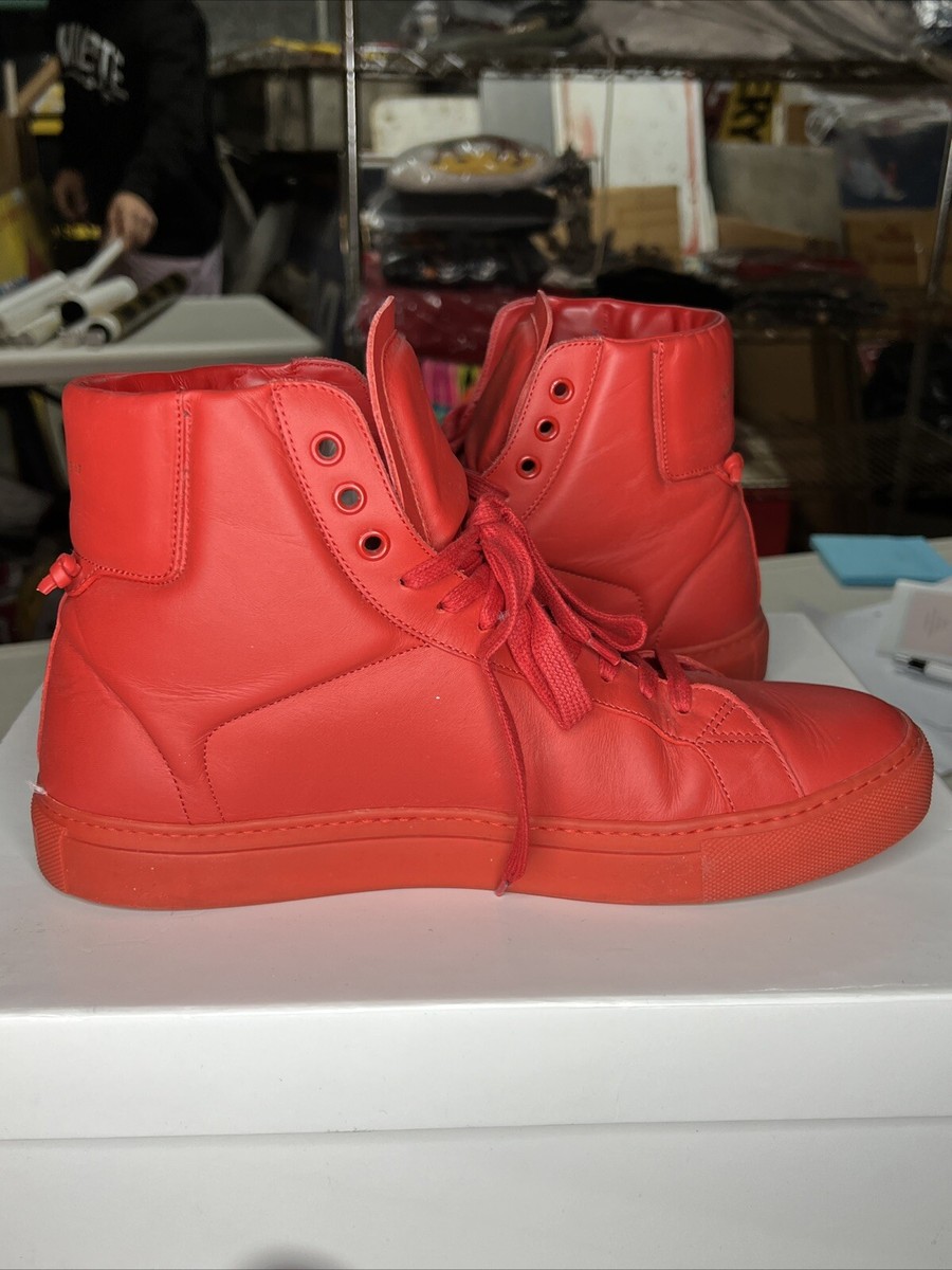 Givenchy Red High Top Leather Sneaker Size 42 Men display picture 1