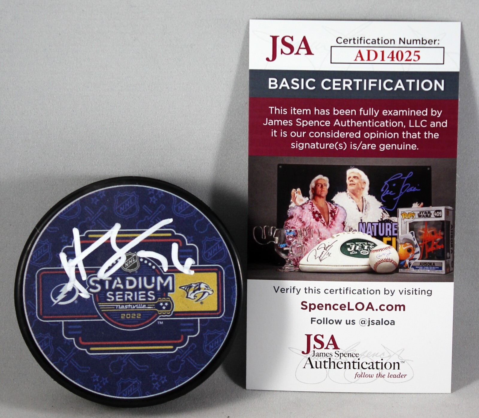 JUUSE SAROS SIGNED 2022 STADIUM SERIES PUCK NASHVILLE PREDATORS AUTOGRAPH JSACOA 