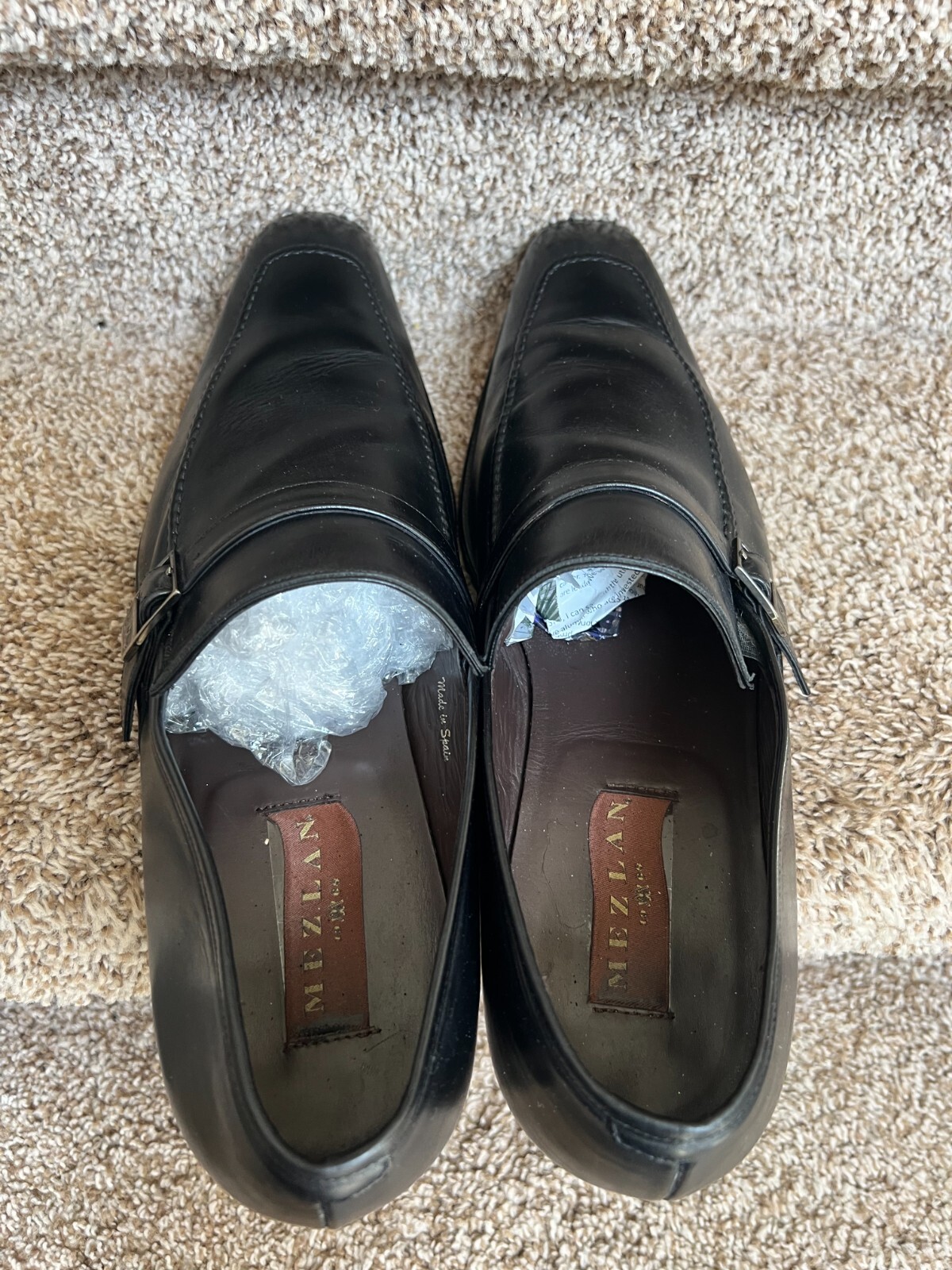 Mezlan Men's Monk Strap Black Leather Dress Shoes. Size 14 M. eBay