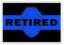 Thin Blue Line Retired Shield Reflective Vinyl Decal Sticker Police Trooper 