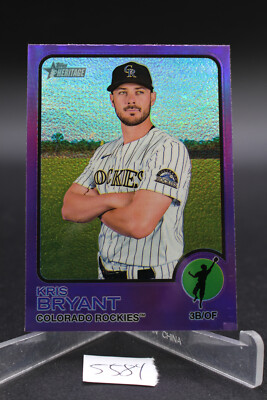 2022 Topps Heritage Hot Box Purple Chrome #600 Kris Bryant Colorado Rockies