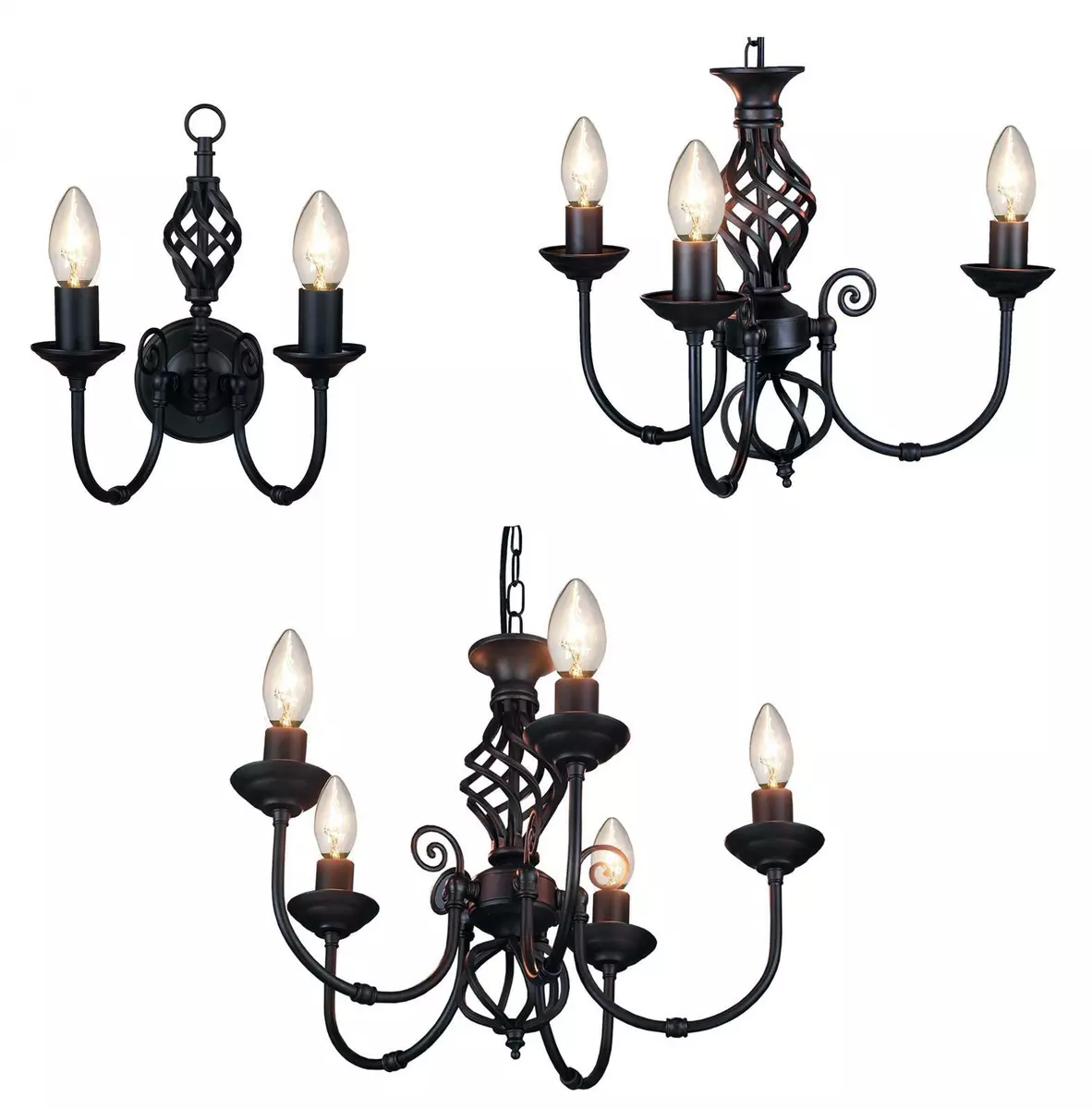 Black Classic Chandelier Ceiling Light Collection 3 5 Arm Pendant Wall Lamp