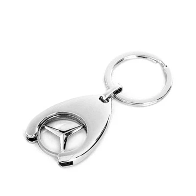 MERCEDES-BENZ Original Mercedes Schlüsselanhänger Einkaufs Chip Stern silber B66956082