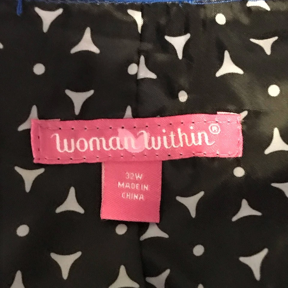 Gabardina Woman Within azul real longitud media talla grande 32W Foto 3 de 4