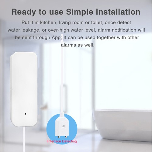 Smart WIFI Water Leak Sensor Alarm Flood Leakage Detector Overflow Alert White - Picture 5 of 8