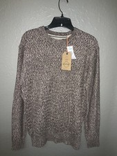 WEATHERPROOF VINTAGE Mens Brown Heathered Pull Over Polyester Sweater Small NWT