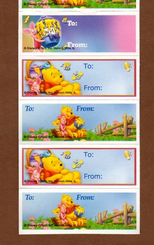 Set of 10 Winnie the Pooh Self-Stick Gift Tags - 3 Designs Piglet Disney Giftco - Picture 3 of 3