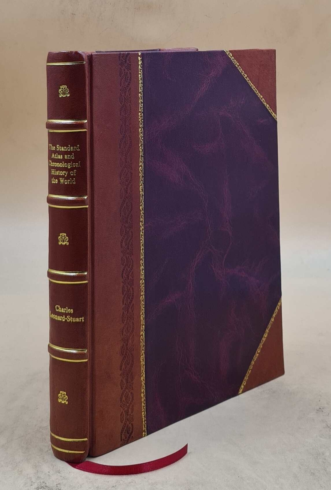 Antique Leather Bound Standard Atlas and World History Chronology