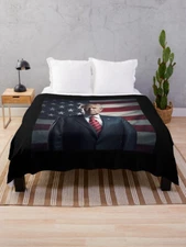 Donald Trump 2024 Velveteen Plush Blanket, Take Back America Throw Blanket, Gift