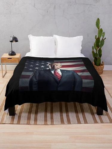 Donald Trump 2024 Velveteen Plush Blanket, Take Back America Throw Blanket, Gift