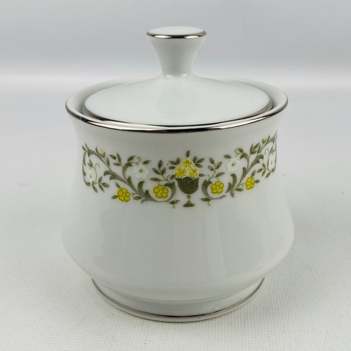 Sterling Fine China Florentine Sugar & Creamer Set Yellow White Floral