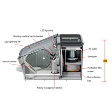 Dental Lab Dust Sandblasting Dust Collector Built-in Vacuum Cleaner Machine LED