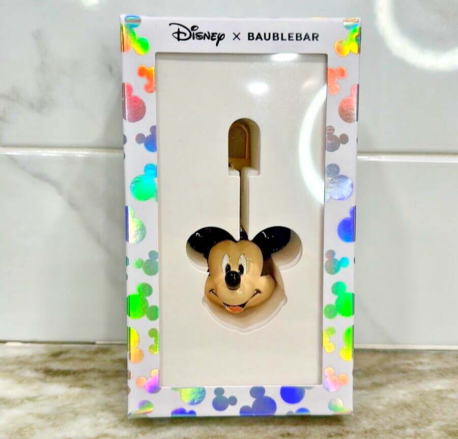 Disney BaubleBar MICKEY MOUSE 3D Head Bag Clip Charm KEYCHAIN NEW