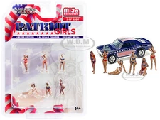 "PATRIOT GIRLS" 6 PIECE FIGURINES SET 1/64 DIECAST MODELS AMERICAN DIORAMA 76498