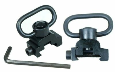 2PCS Quick Release Detach QR Sling Swivel Attachment 20mm Picatinny Rail Mount