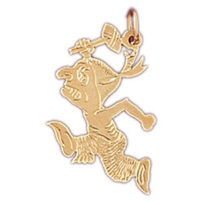 Native American Indian Charm Pendant 14k Gold (1.2 Grams)