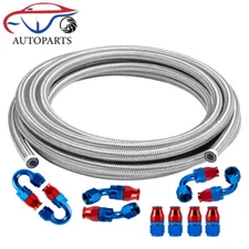 3/8" 6AN 10FT PTFE Fuel Line Kit E85 Stainless Steel Braided PTFE Fuel Line Hose