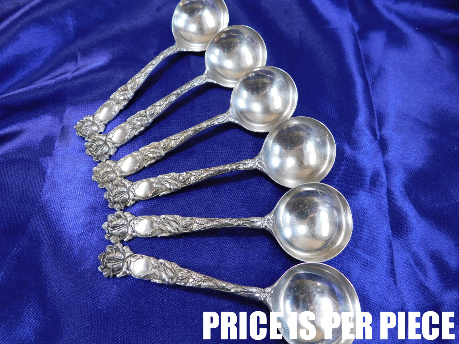 ALVIN BRIDAL ROSE STERLING SILVER BOUILLON SOUP SPOON - VERY GOOD CONDITION